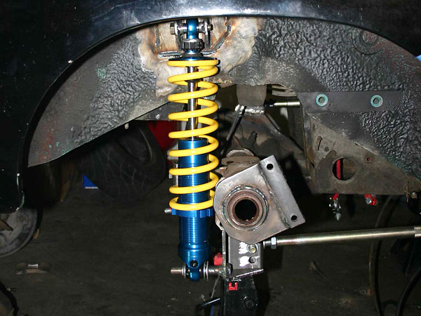 The springs and shocks are from AFCO Racing, based on a rally-bred set developed for my Targa Newfoundland Miata.