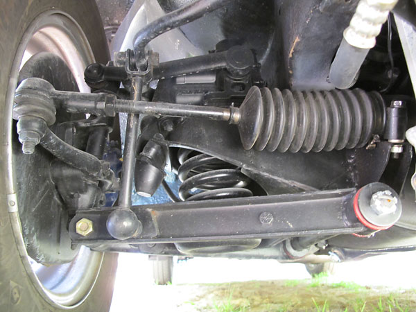 Rebuilt MGB suspension is stock except with polyurethane bushes.