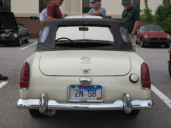 Chrome license plate frame with white LED back-up lights.