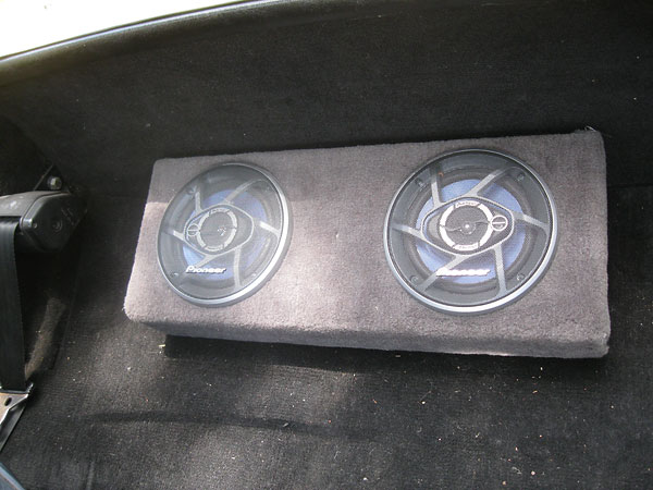 Rear-mounted 6 inch Pioneer speakers.