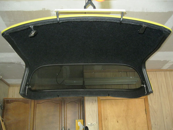 Interior of fiberglass hard top.