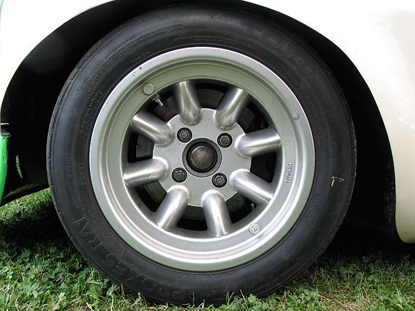 front: Toyo Proxes RA1 225/50/15 tires on genuine Minilite wheels