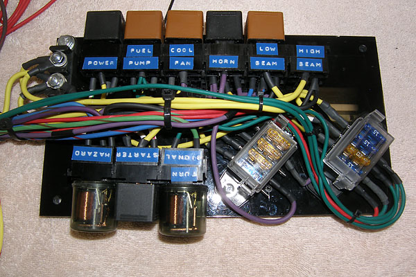 Seven relays, two flashers, eight fuses...