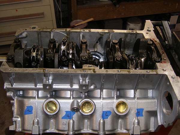 The Buick/Olds/Rover aluminum engine block has a deep-skirted design.