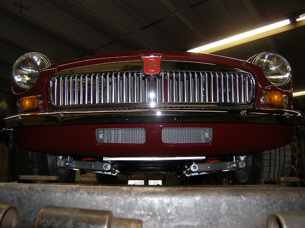 1962-1969 style MGB grille, used in conjunction with a 1973-1974.5 MGB gravel pan.