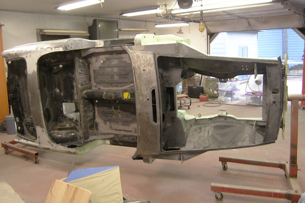 Bodyshell repairs and modifications are complete, and it's time for primer.