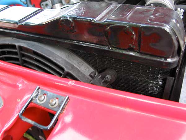 modified MGB radiator, with Spal electric fan