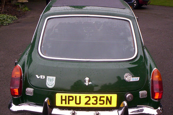 MGB GT V8 rear hatch