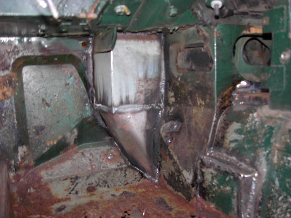 Corresponding modifications, viewed from the interior of the footbox.