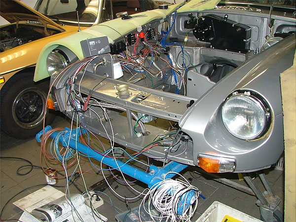modified MGB wiring harness, with relays added