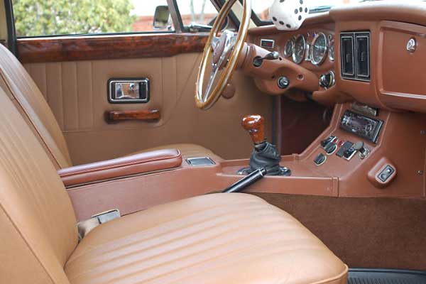 MGB-GT interior with custom wood trim