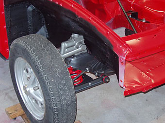 stock MGB front suspension, with lever arm shocks