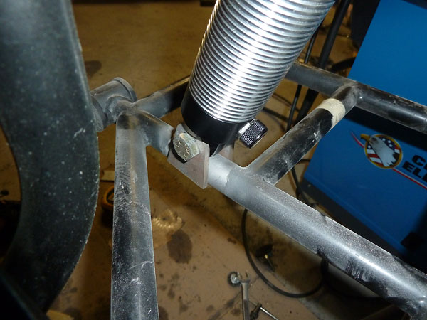 Revised mountings to place the shock absorbers at a more-vertical angle.