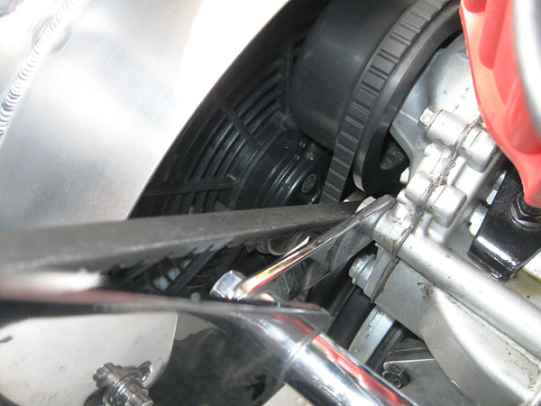 2010 update: a smaller water pump pulley speeds coolant flow rate.