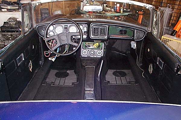Interior done with automotive carpet and pleather covered panels