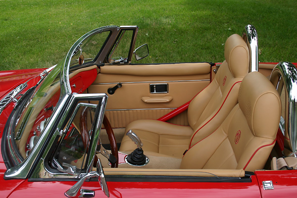 1970 MGB restored with all-new upholstery and carpet.