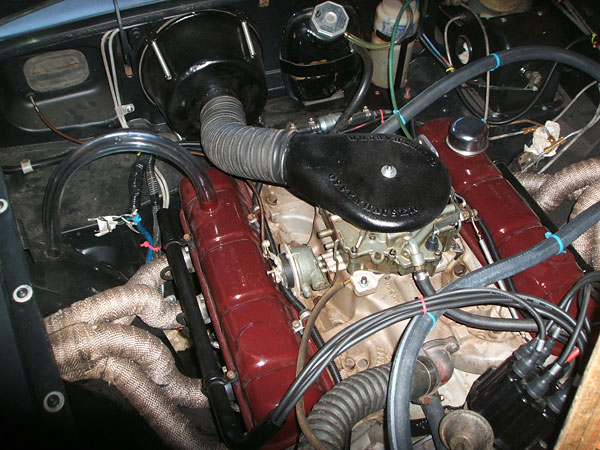 Stock Buick four barrel intake manifold and Rochester 4GC carburetor.