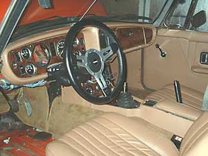 Custom MGB interior, dashboard, ac, and wiring