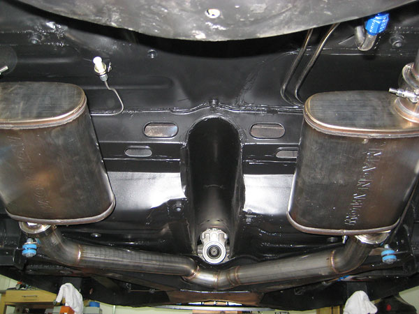 Stainless steel MagnaFlow mufflers (part# 11375) and y-pipe.