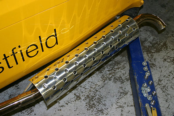 Muffler heat shield.