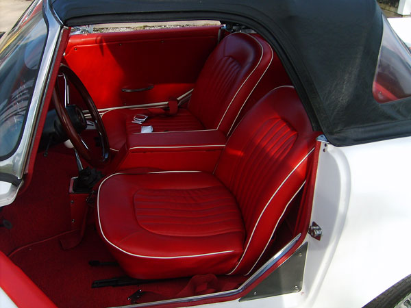 Sunbeam Alpine seates with red piping