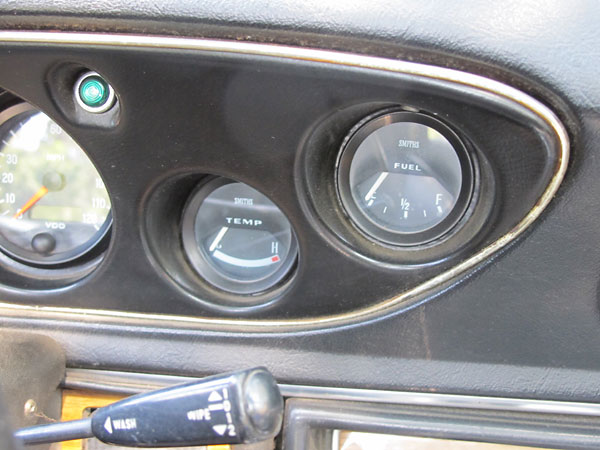 Original Smiths temperature and fuel level gauges.