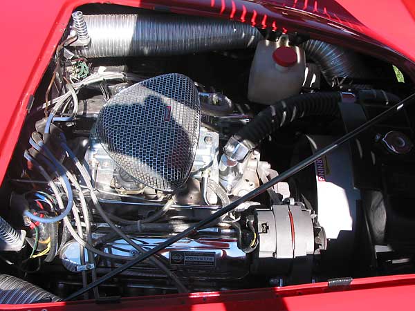 Chevrolet 327 V8 engine in a big Healey