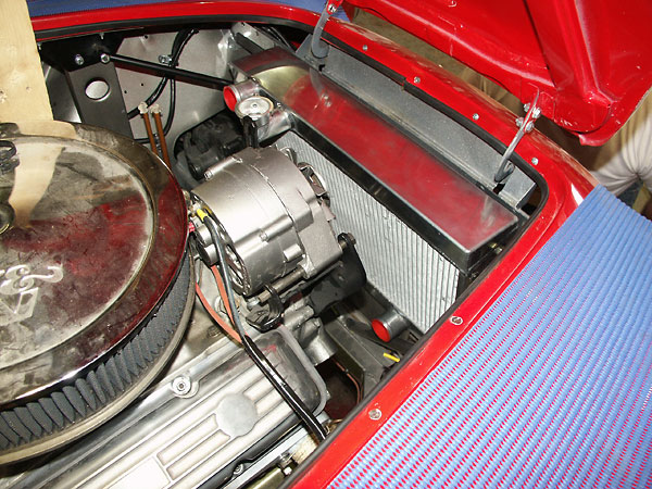 recirculation shield at the top of the radiator