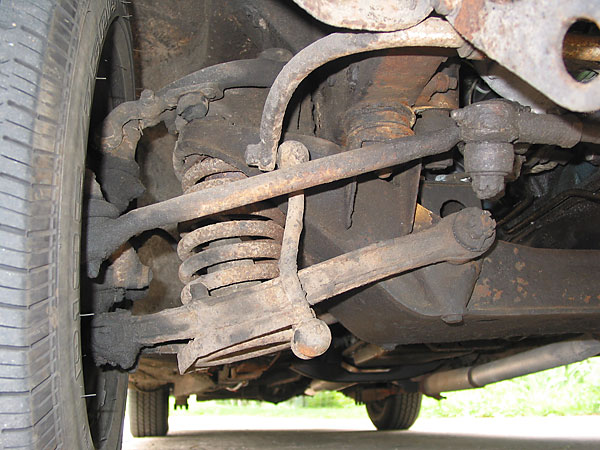 front suspension (crossmember, knee action shock absorber, etc.)