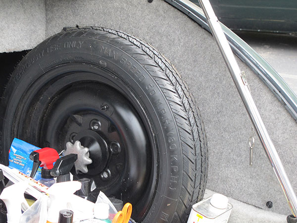 Custom made wheel for a donut spare tire.