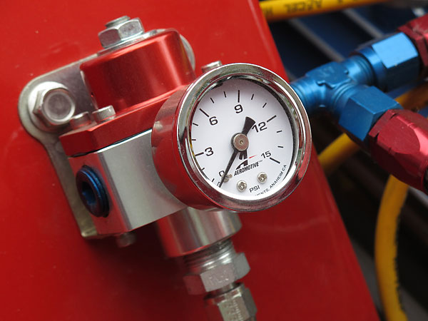 Aeromotive fuel pressure regulator set at about 5psi.