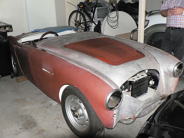 Repaired Austin Healey 100 bodywork.