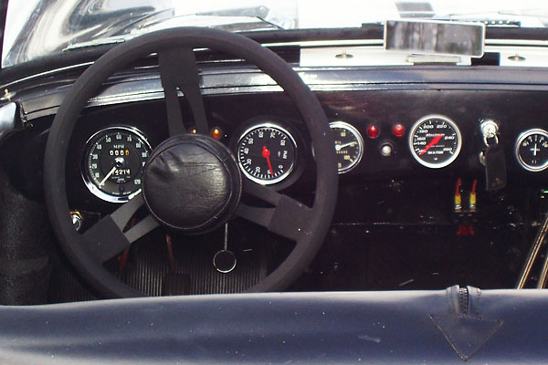 Stewart Warner gauges except Smiths MGB speedometer (120mph top instead of 100)