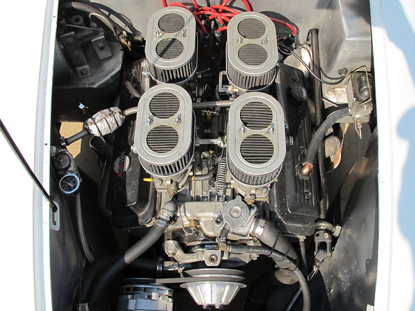 Small block Chevrolet V8, with iron engine block and Trick Flow aluminum cylinder heads.