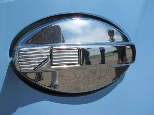 Jaguar XJ6 fuel filler door.