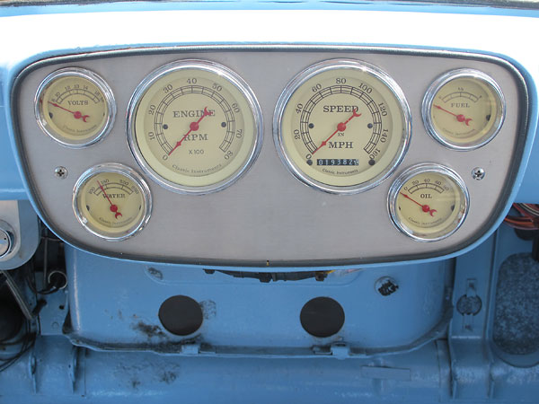 Classic Instruments gauges, including an electronic speedometer.