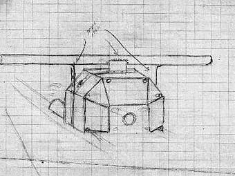 Initial sketch of the flywheel shield and plans for wheel modifications