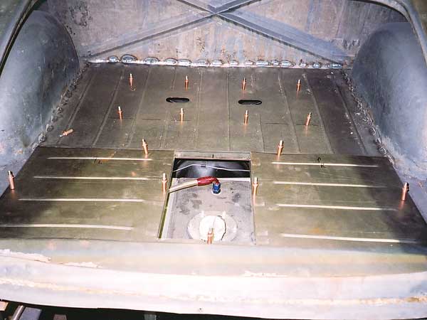 Similar floorboards were installed in the trunk area.