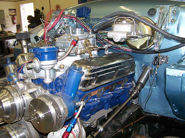 A dual-circuit master cylinder and power brakes were initially installed.