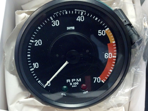 Tach converted to electronic movement and with graphics added to 7000 RPM.
