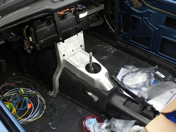 Installing the HVAC system and behind-the-dashboard wiring.