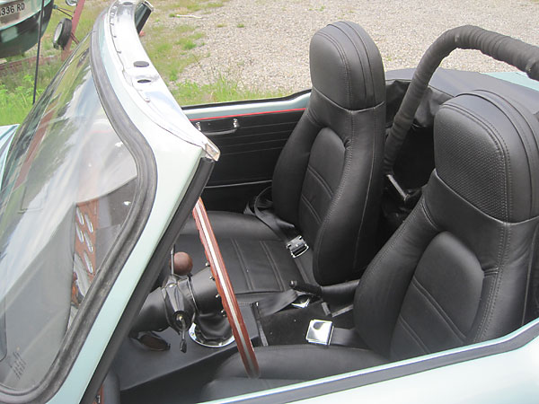 Miata seats with integrated heaters and speakers.