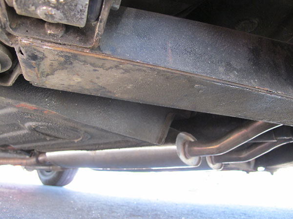 Dual stainless steel mufflers are an upgrade from stock.