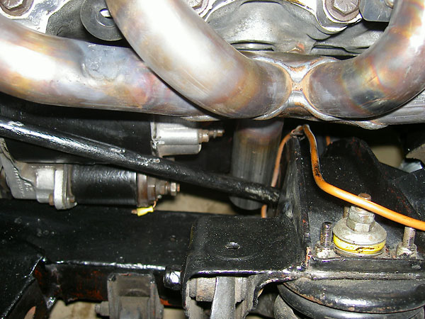 (The brake pipe was later moved and a heatshield was made for the starter motor.)