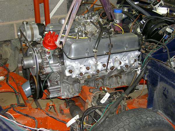 Trial fitting the Rover P6B engine.