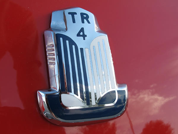 Triumph TR4 hood badge.