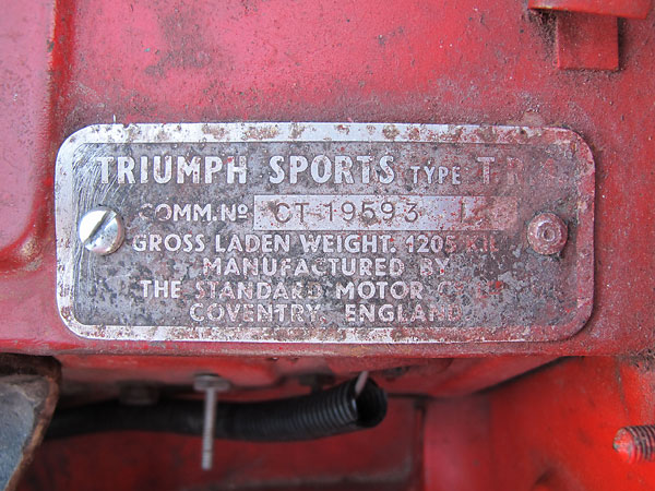 Triumph Sports Type TR4, Commission No. CT-19593-L