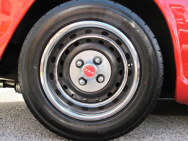 Triumph TR6 steel disc 15X6 wheels. Yokohama AVS ES100 205/60R15 tires.