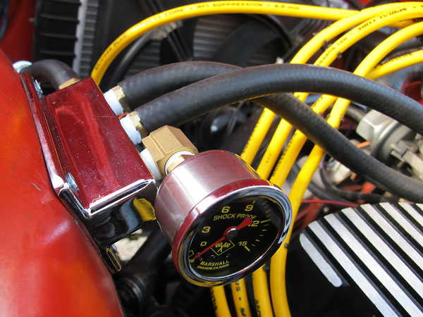 Marshall Shock Proof fuel pressure gauge (0-15psi).
