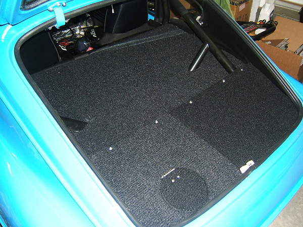 Custom carpeted rear deck.